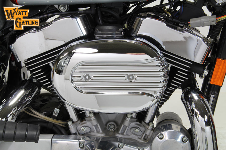 V-Twin Chrome Wyatt Gatling air cleaner assembly 34-1693 for motorcycle fuel and air system