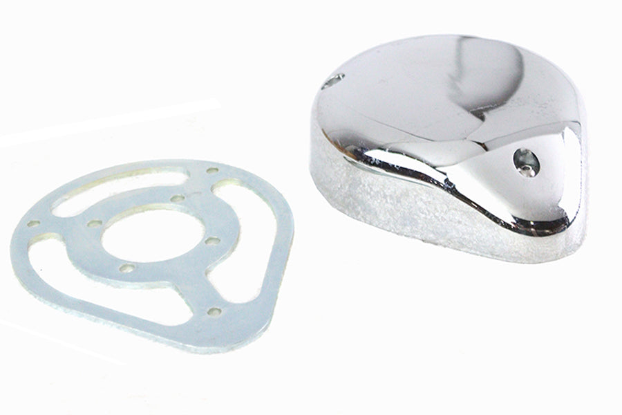 V-Twin 5-inch chrome teardrop Linkert cover kit for motorcycle fuel and air systems