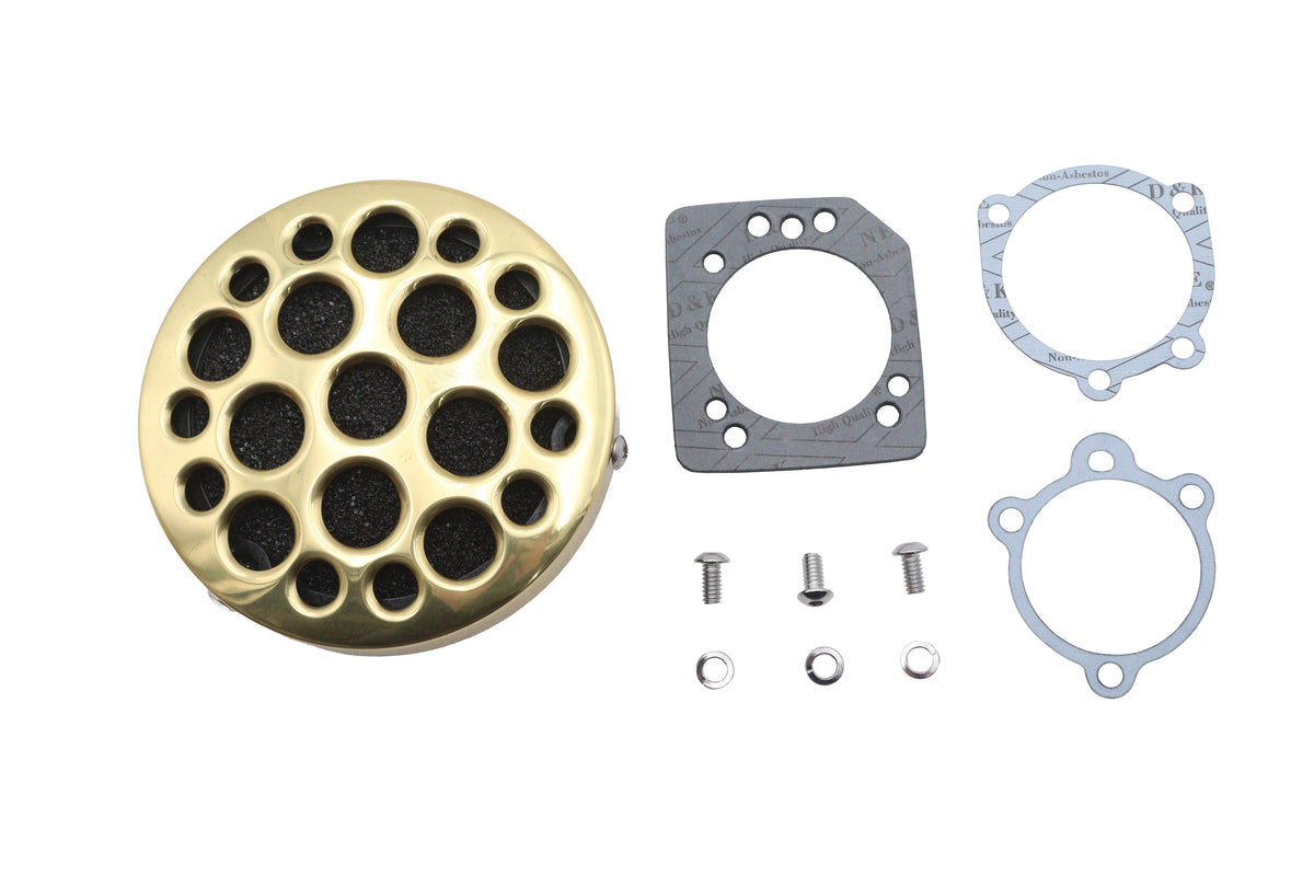 Wyatt Gatling 13407VS brass drilled CV air cleaner for motorcycle fuel and air system
