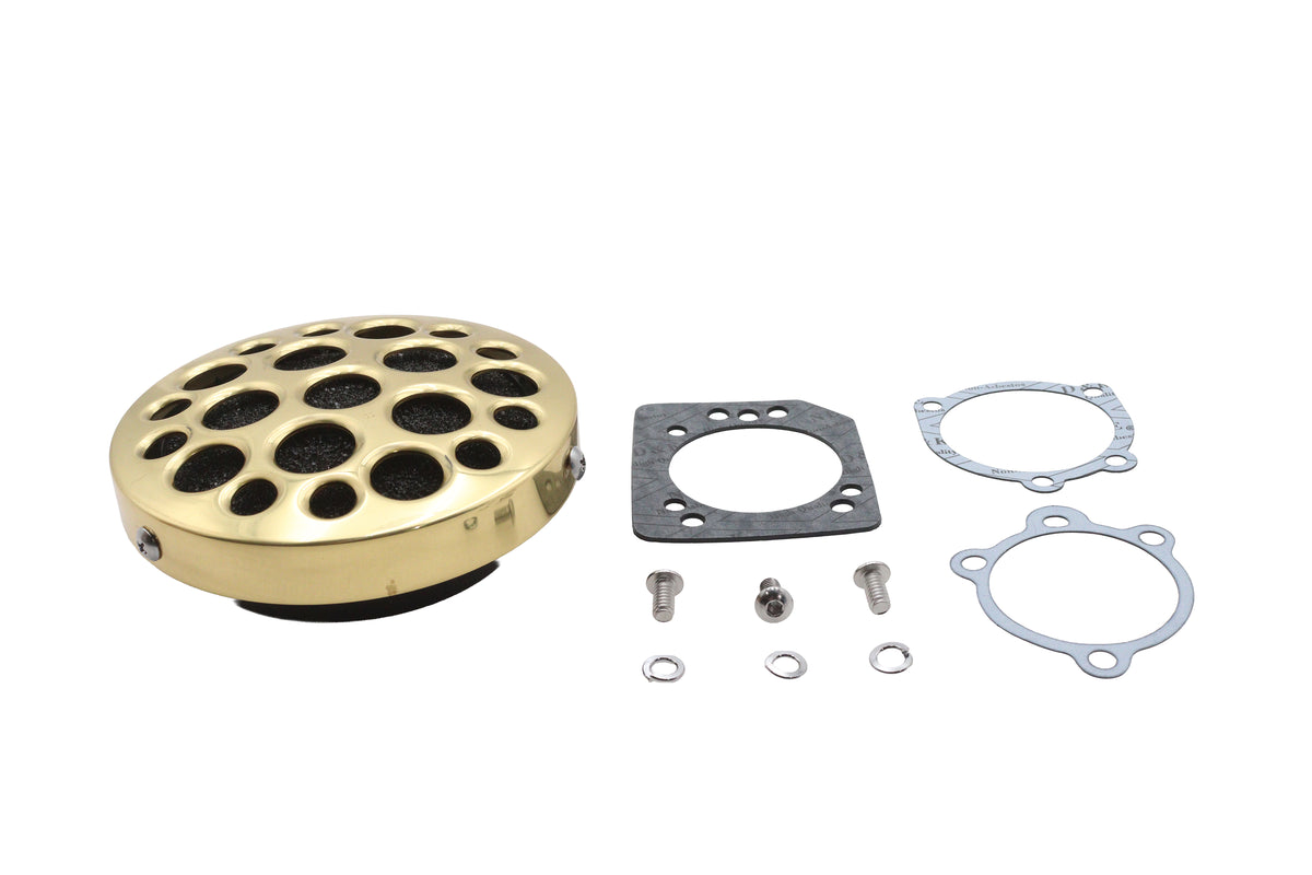 Wyatt Gatling 13407VS brass drilled CV air cleaner for motorcycle fuel and air systems