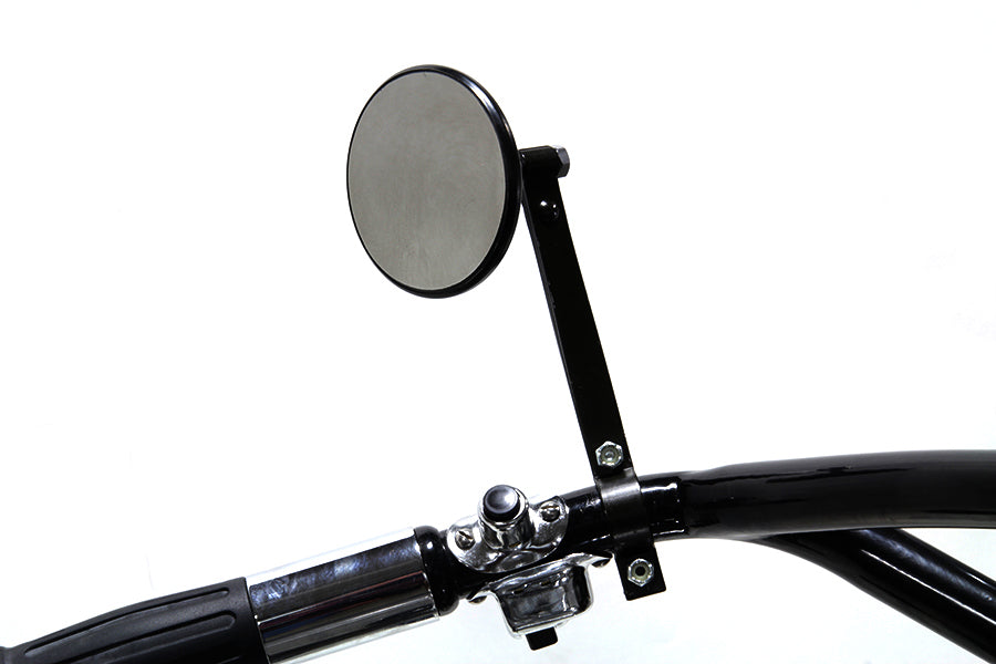Wyatt Gatling 3-inch black face retro mirror kit with round motorcycle mirror design