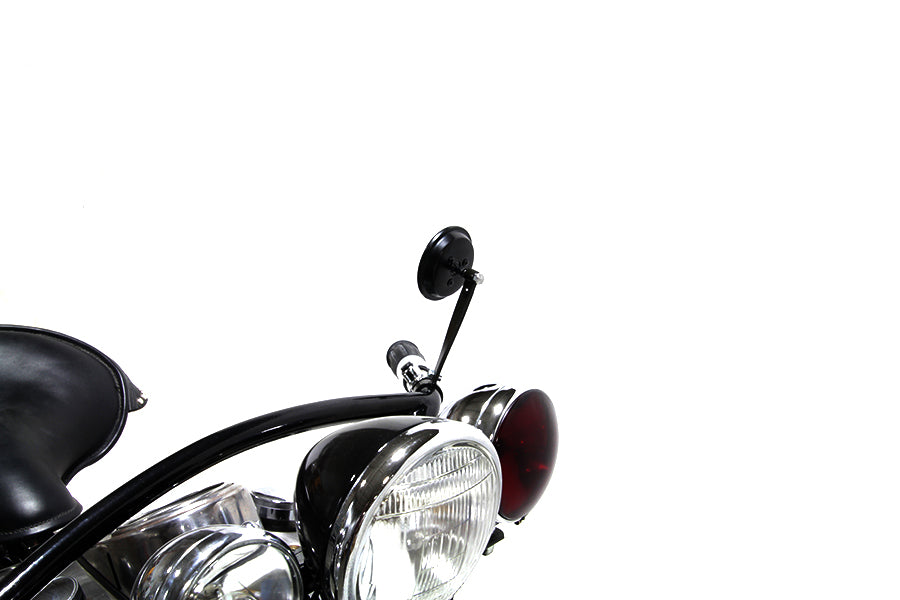 Wyatt Gatling 3-inch black face retro mirror kit for motorcycles