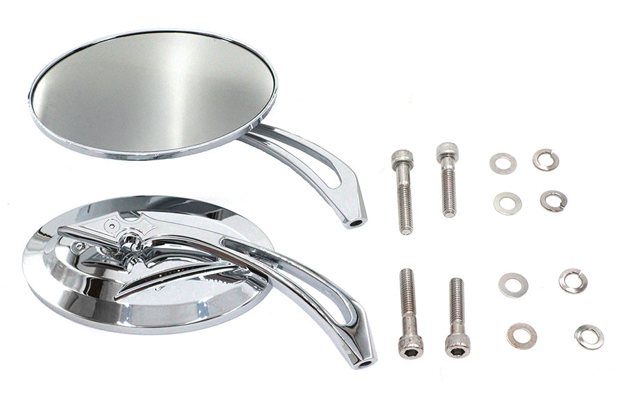 Wyatt Gatling 77004B4 oval mirror set with billet spear stem 马会