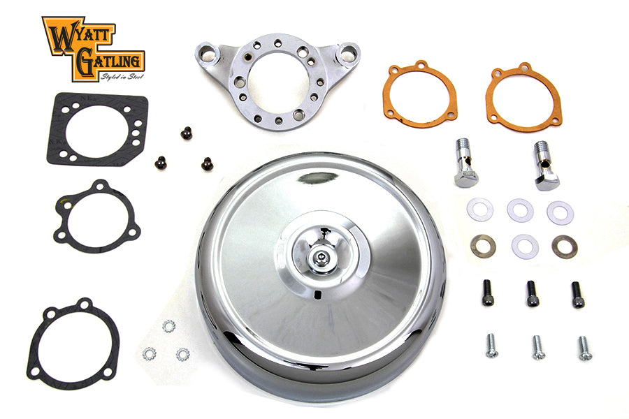 V-Twin Chrome Wyatt Gatling Air Cleaner Assembly 34-1859