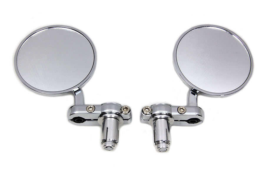 Wyatt Gatling Cafe Style Mirror Set in chrome finish
