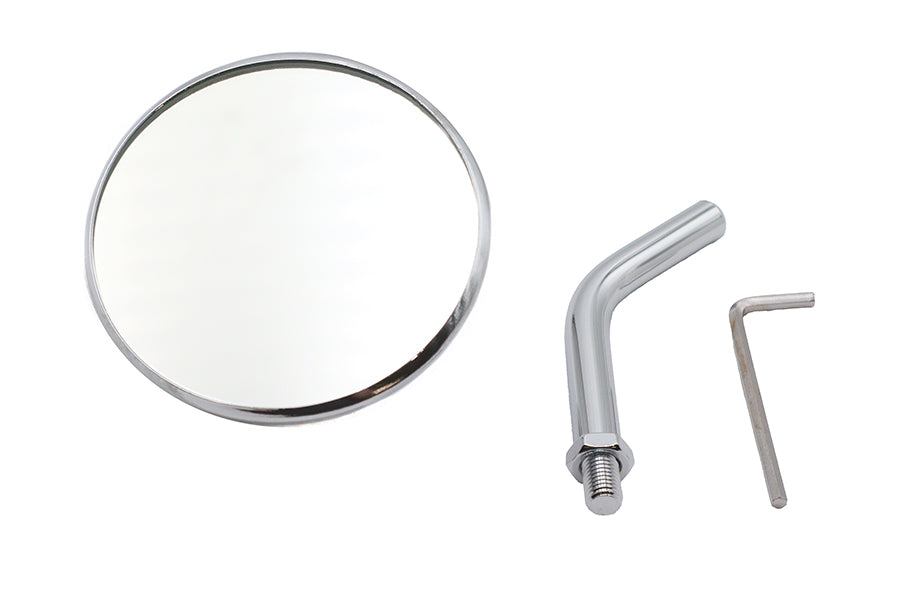 Wyatt Gatling 3-inch round mini mirror with chrome top triple tree mount for motorcycles