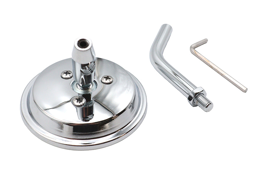 Wyatt Gatling 3-inch round mini mirror with chrome triple tree mount for motorcycles