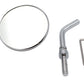 Wyatt Gatling 3-inch round mini mirror with chrome triple tree mount for motorcycles