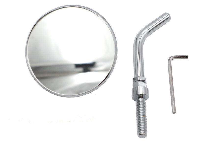 Wyatt Gatling 3-inch round mini mirror with chrome triple tree mount