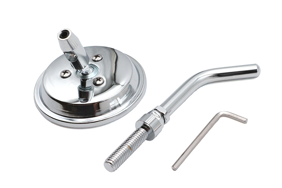 Wyatt Gatling 3-inch round mini mirror with chrome triple tree mount for motorcycles