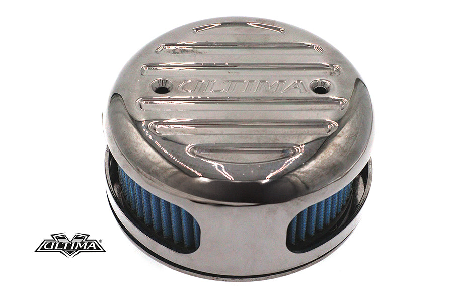 Ultima 12-14 Free Flow Milled Air Cleaner Kit in polished finish for motorcycle fuel and air systems