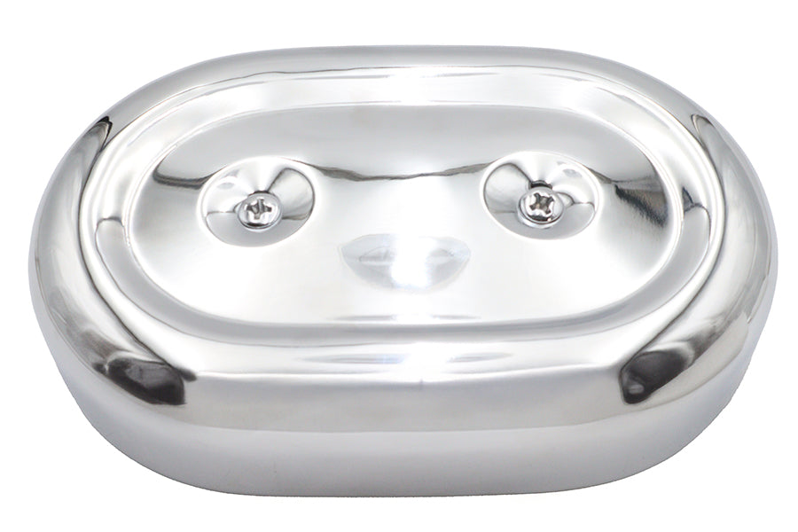 V-Twin M8 chrome oval air cleaner cover kit for motorcycle fuel and air system, model 34-2118