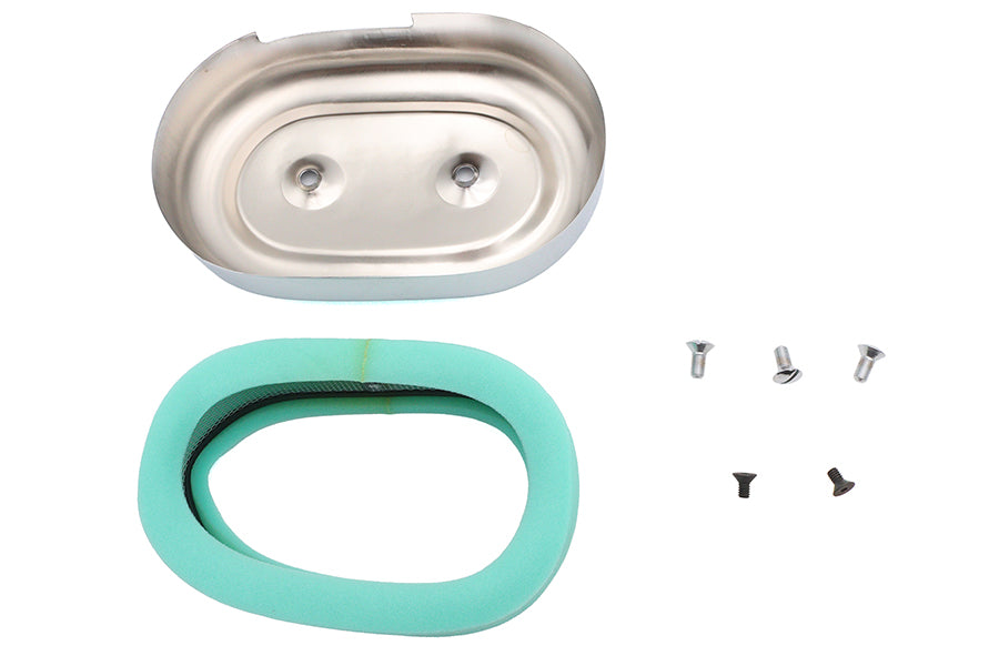 V-Twin M8 oval air cleaner cover kit in chrome, model 34-2118