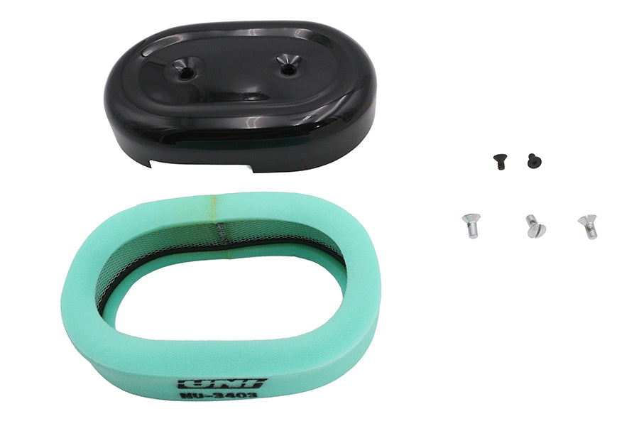 V-Twin M8 black oval air cleaner cover kit for motorcycle fuel and air system
