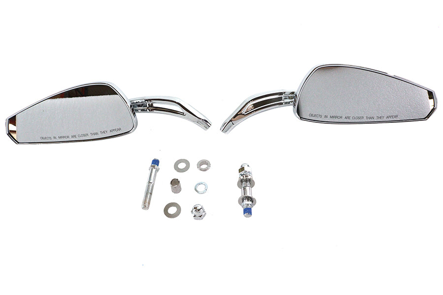 Wyatt Gatling chrome teardrop mirror set with sleek reflective frames