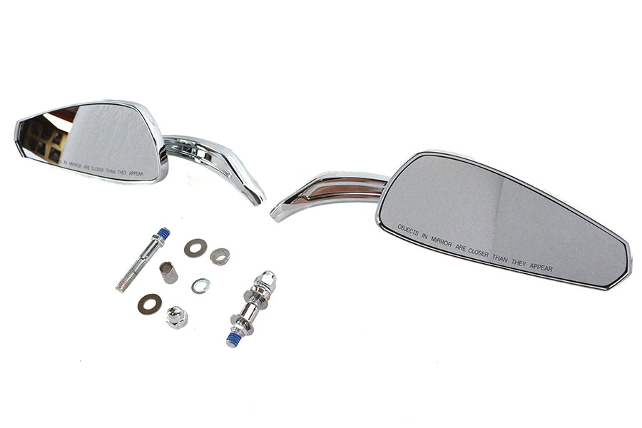 Wyatt Gatling chrome teardrop mirror set with sleek decorative frames