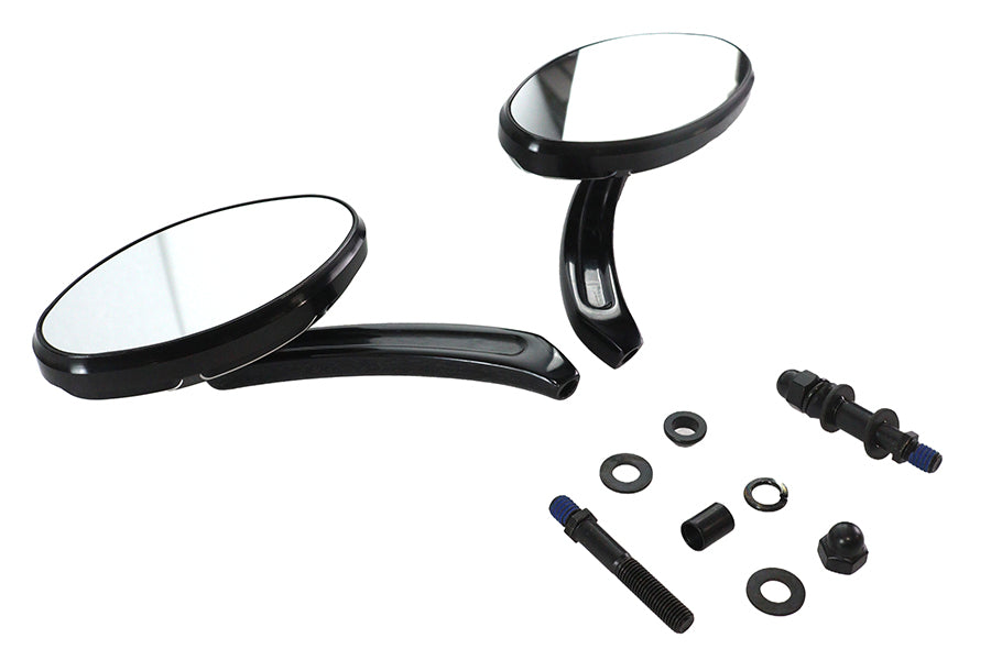 Wyatt Gatling 72313B black oblong mirror set with sleek frames for wall display