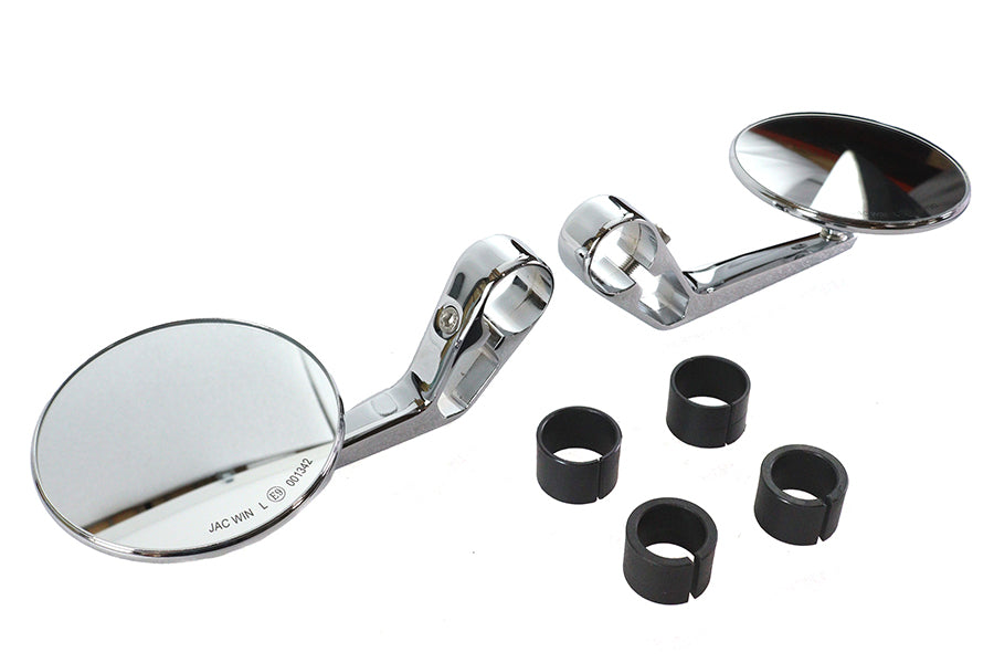 Wyatt Gatling Chrome Round Mirror Set, product 34-2145