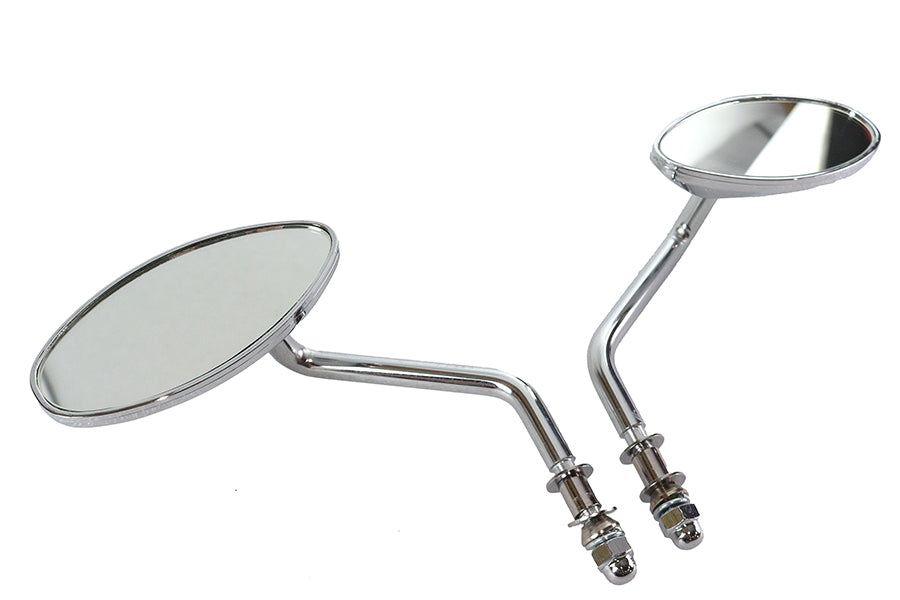 Wyatt Gatling 72314 chrome oval mirror set, featuring sleek reflective oval frames