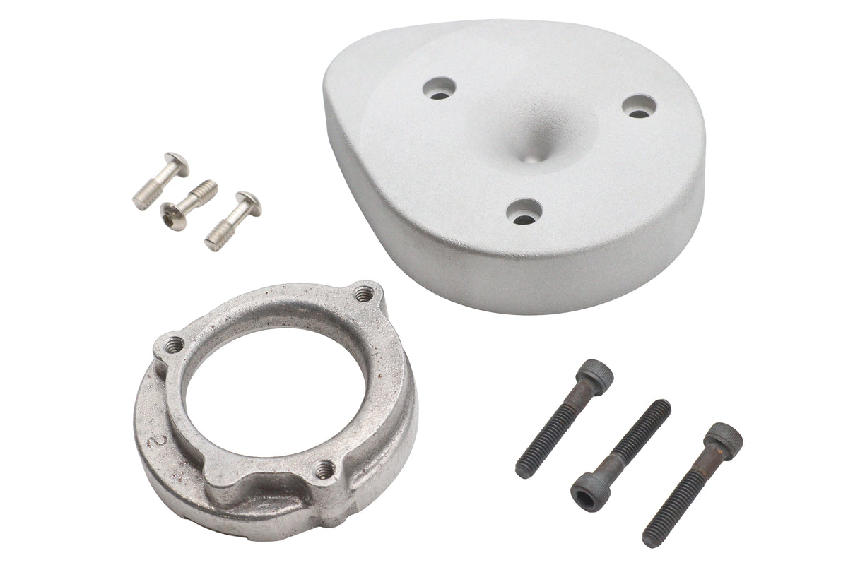 V-Twin Mini Teardrop Mikuni carburetor cover kit, model 34-2552, shown in black finish