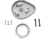 V-Twin Mini Teardrop Mikuni Carburetor Cover Kit 34-2552, black cover shown from the side