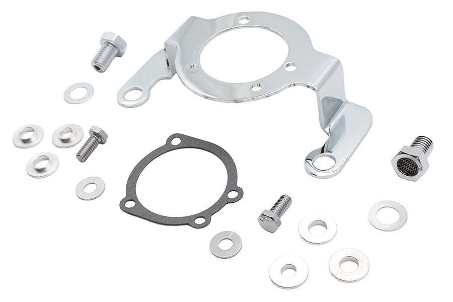 V-Twin Evolution carburetor support kit with chrome breather bolt 34-2562
