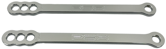 PSR lowering link with 1, 2, or 4-inch drop, silver suspension component for Kawasaki Ninja ZX-10R
