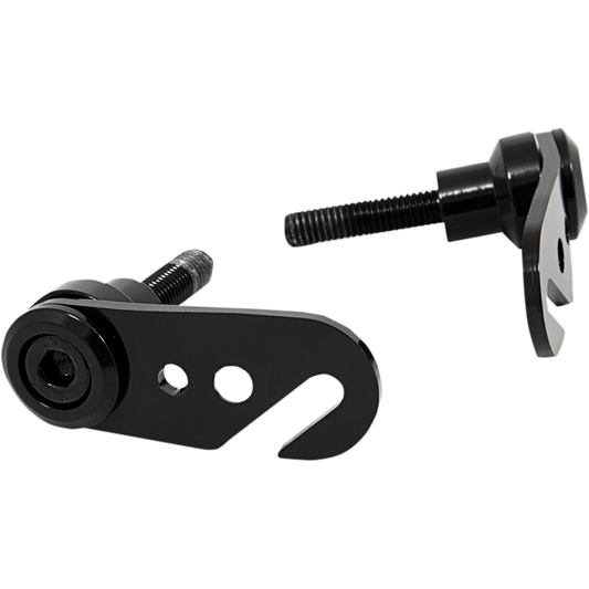 MEMPHIS SHADES METRIC turn signal relocation kit for Indian Scout motorcycle, black metal bracket shown