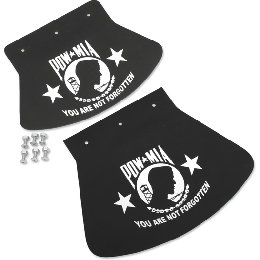DRAG SPECIALTIES SEATS POW-MIA medium mudflap with patriotic emblem design