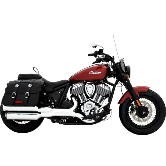 Rinehart Racing 22-Up Indian Chief 4-inch chrome and black mufflers