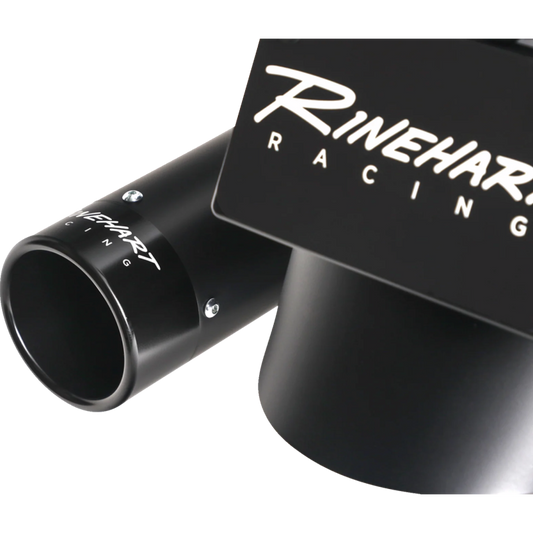 Rinehart Racing DBX 4-inch muffler for Indian motorcycles in black with black end cap