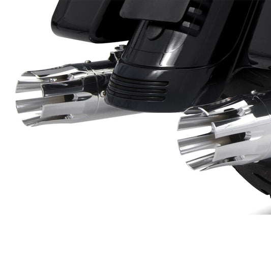 Rinehart Racing 1811-4066 4" Mufflers with Indian Chrome/Chrome Castle Tips