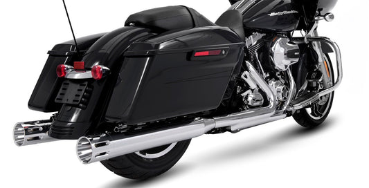 Rinehart Racing 1811-4068 4-Inch Mufflers with Indian Chrome/Chrome Slot Tips