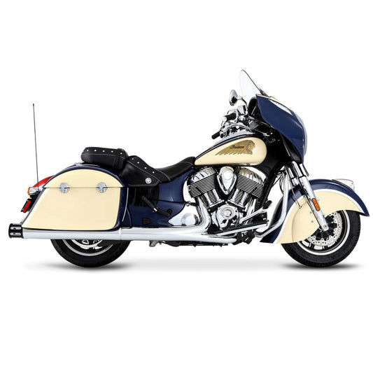 Rinehart Racing 1811-4070 4-Inch Mufflers with Indian Chrome/Black Slot Tips
