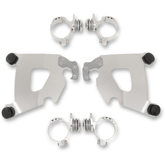 MEMPHIS SHADES METRIC polished mount kit for Cafe Indian Scout motorcycle windshield