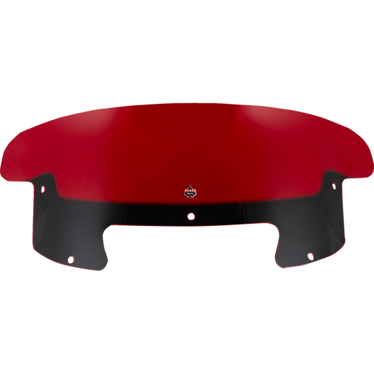 KLOCK WERKS Indian 8-inch red Windshield Flare motorcycle windshield; front view on white background