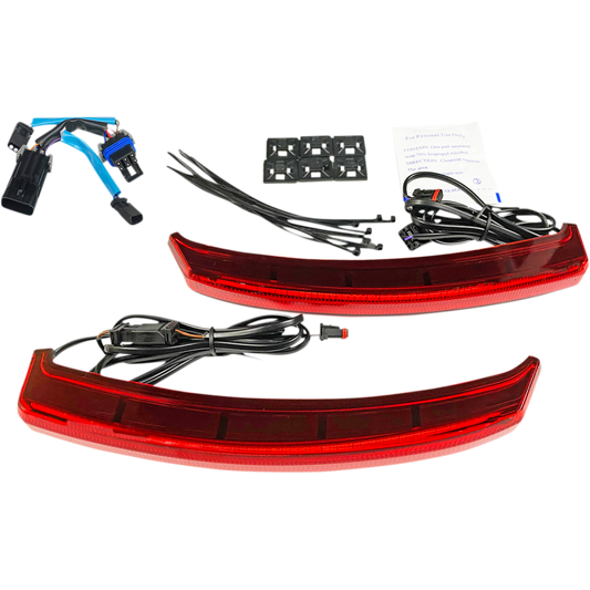 Custom Dynamics Light Bagz RedLens for Indian 2040-2695, red motorcycle saddlebag lights