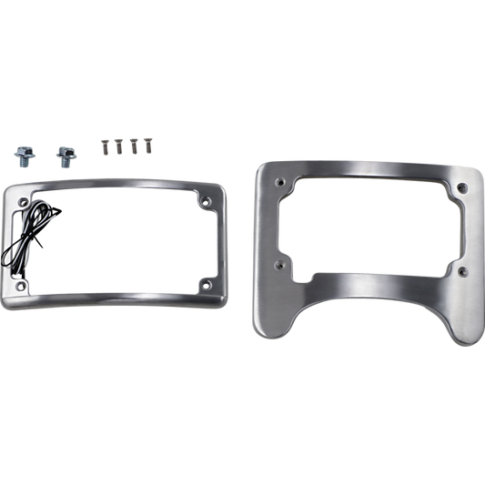 CUSTOM DYNAMICS Frame LP TS Elim Raw, low-profile motorcycle license plate frame, raw finish
