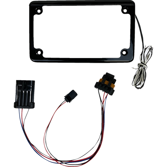 Custom Dynamics black frame license plate with tag light for SXS, model 2030-2306