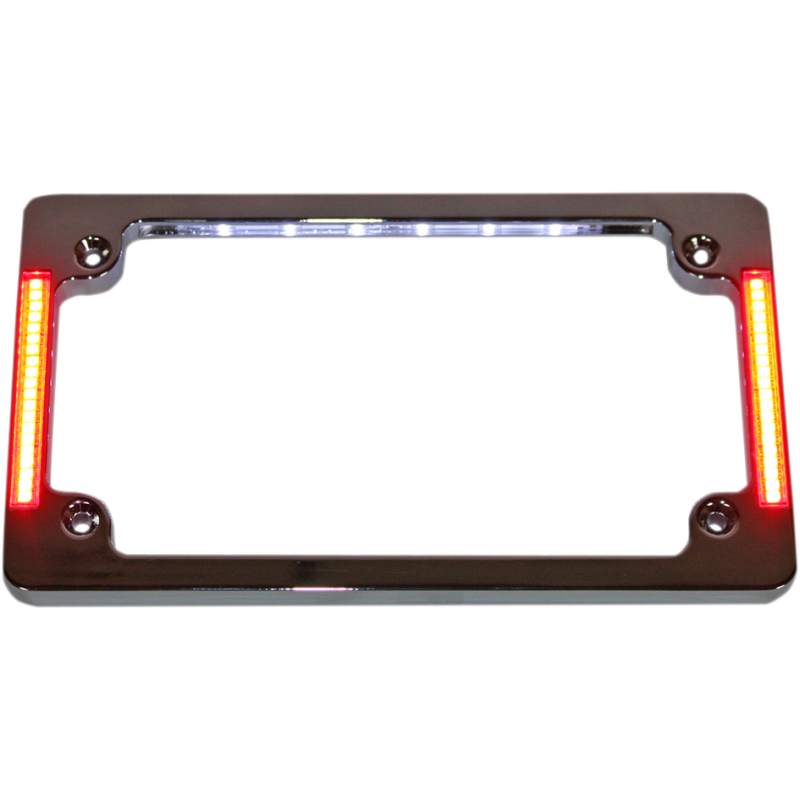 CUSTOM DYNAMICS 2030-0899 Frame License Plate with Light, Chrome