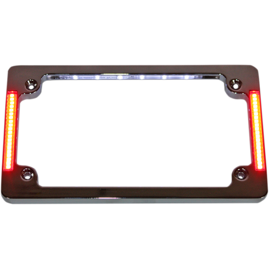 CUSTOM DYNAMICS 2030-0899 Frame License Plate with Light, Chrome