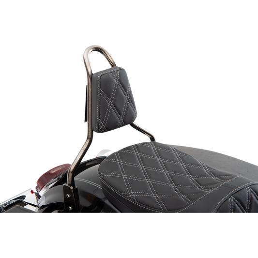 DRAG SPECIALTIES SEATS S-Bar diamond-pattern seat pad in silver and black TPR】【。