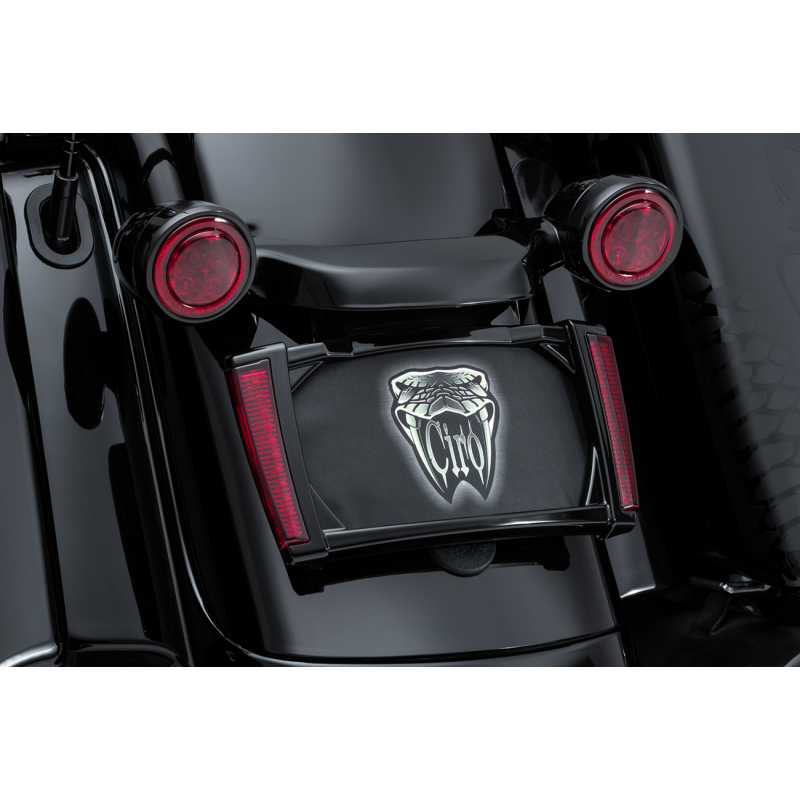 CIRO LLC black and red Frame LP with LED lights, motorcycle frame accessory
