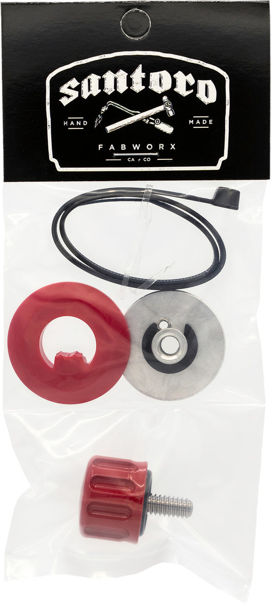 SANTORO FABWORX SF20005 stainless steel red seat screw close-up