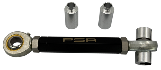 PSR adjustable lowering link, stock to 4-inch suspension component in black, SKU 581-7773BK