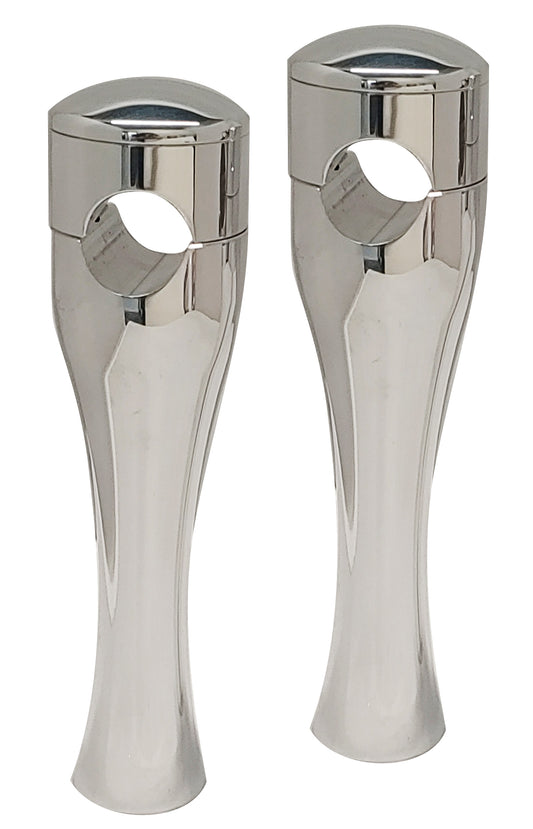 ACCUTRONIX HRH1358-C 8-inch chrome hourglass risers for 1-inch motorcycle handlebars