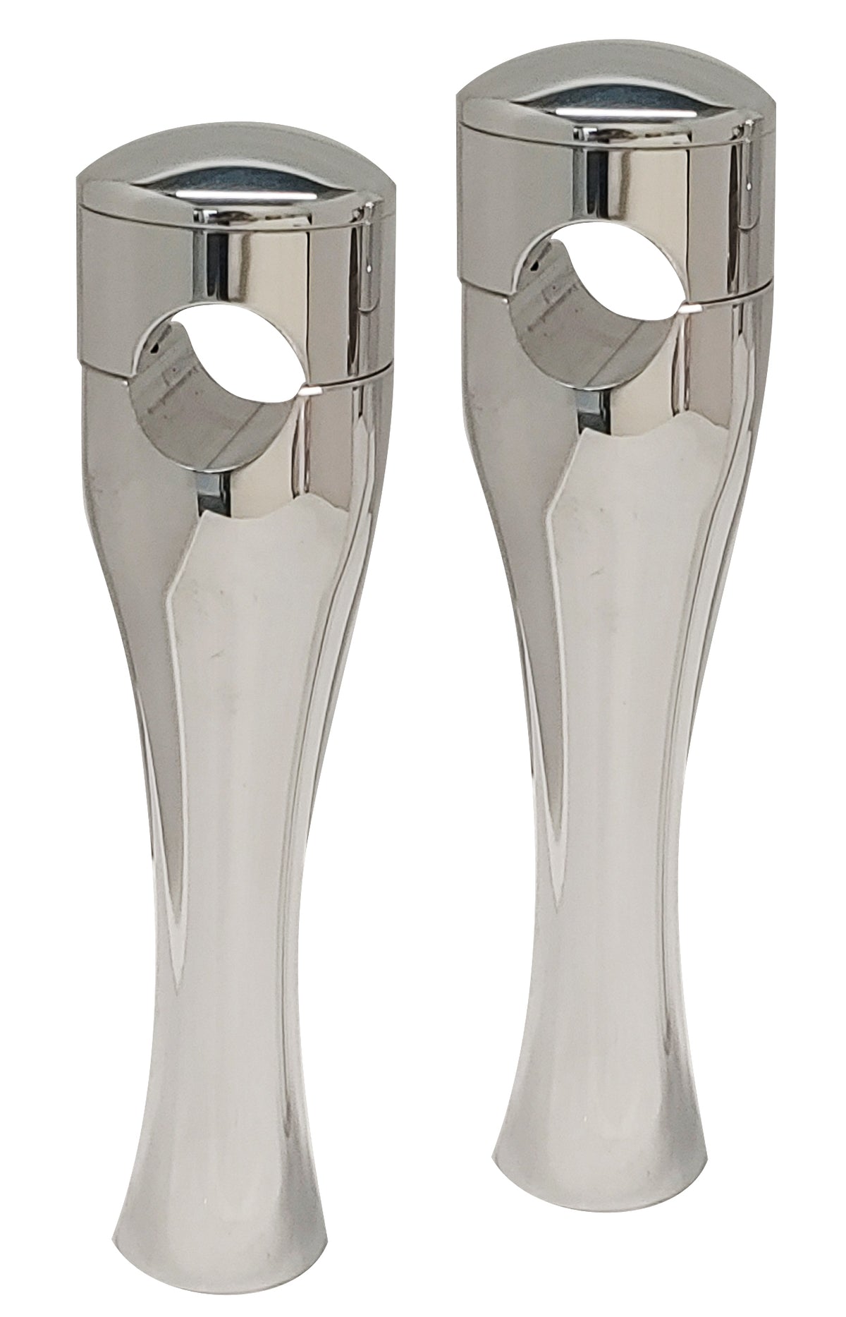 ACCUTRONIX HRH1354-C 4-inch chrome hourglass risers for 1-inch handlebars