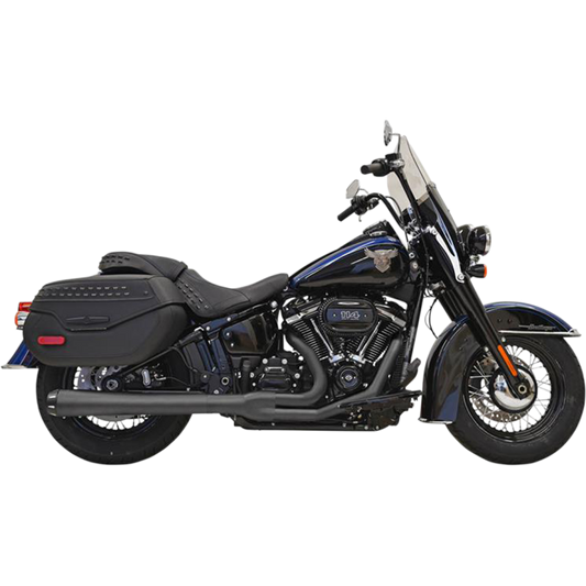 BASSANI TOURING BLACK 2:1 EXHAUST HARLEY DAVIDSON SOFTAILS 18-25