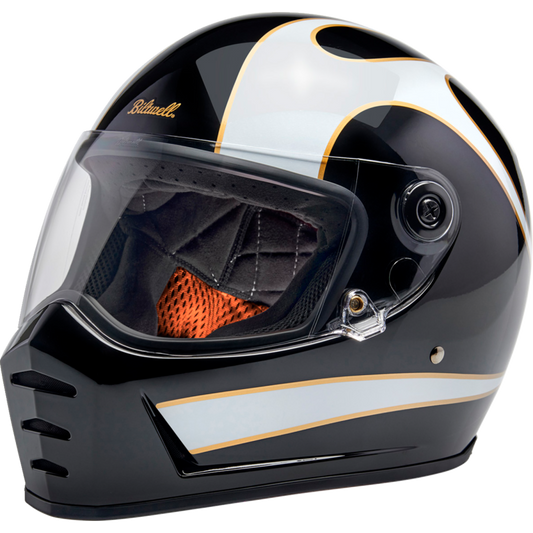LANE SPLITTER HELMET BLACK WITH FLAMES - The Speed Shop Canada