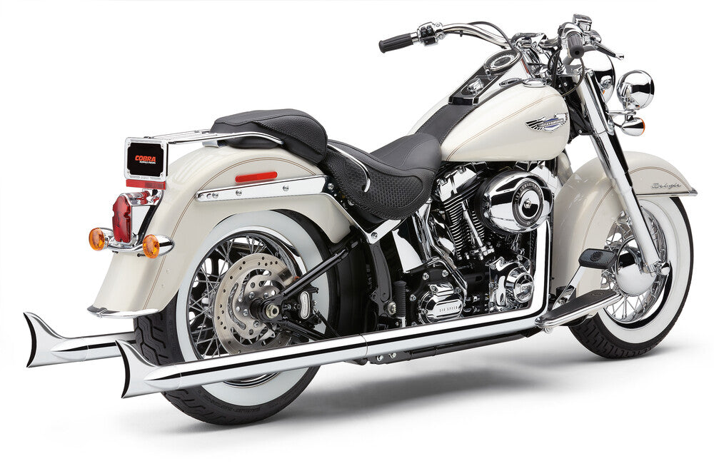 COBRA TRUE DUAL CHROME EXHAUST HARLEY DAVIDSON SOFTAIL 86-99 - The Speed Shop Canada